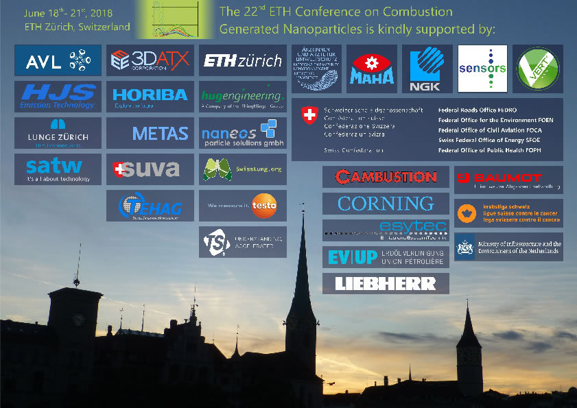 We are grateful to our Sponsors, 22nd ETH-Conference on Combustion Generated Nanoparticles