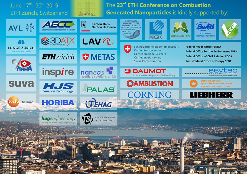 We are grateful to our Sponsors, 23rd ETH-Conference on Combustion Generated Nanoparticles