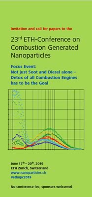 Flyer & Invitation: 24th ETH-Conference on Combustion Generated Nanoparticles, June 22nd to 25th, 2020 at ETH, Zürich, Switzerland.
Focus Event: Combustion and Climate Change.