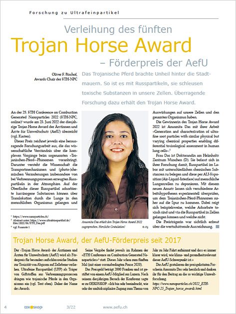 Anusmita Das, winner of the Trojan Horse Award 2022