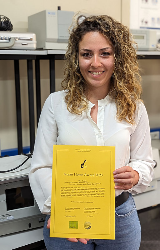 Winner of this year's Trojan Horse Award: Elisa Caracci, University of Cassino and Southern Lazio, Italy