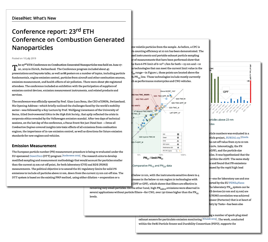 Article published in DieselNet, July 2019: Conference report: 23rd ETH Conference on Combustion Generated Nanoparticles